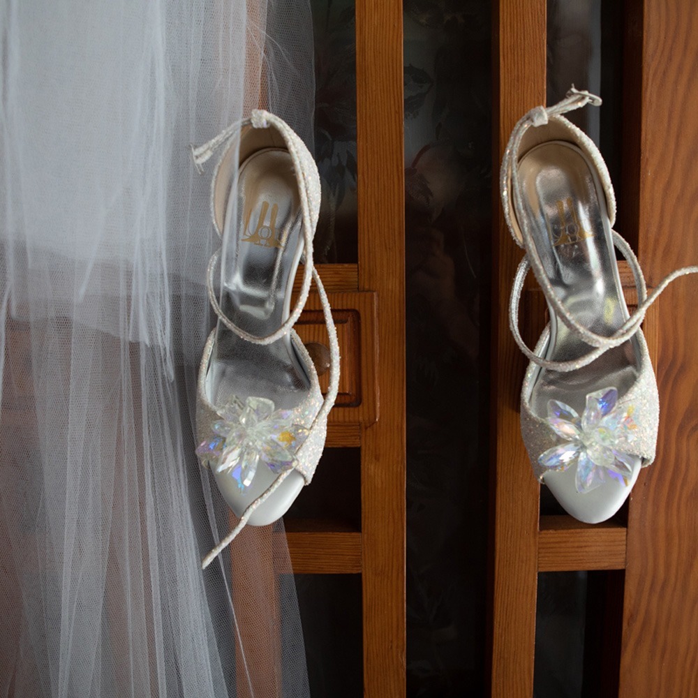 Cinderella Lou bridal sandals custom made